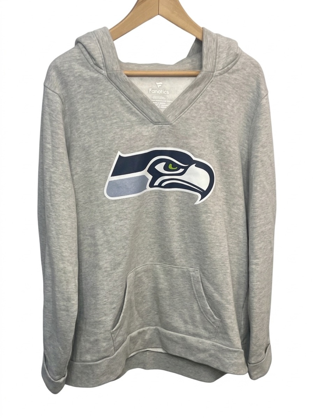 Fanatics Women's Gray V-Neck Seahawks Metcalf Hoodie XXL